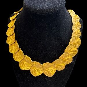 Kenneth Jay Lane Vintage Gold Ginkgo Leaf Necklace